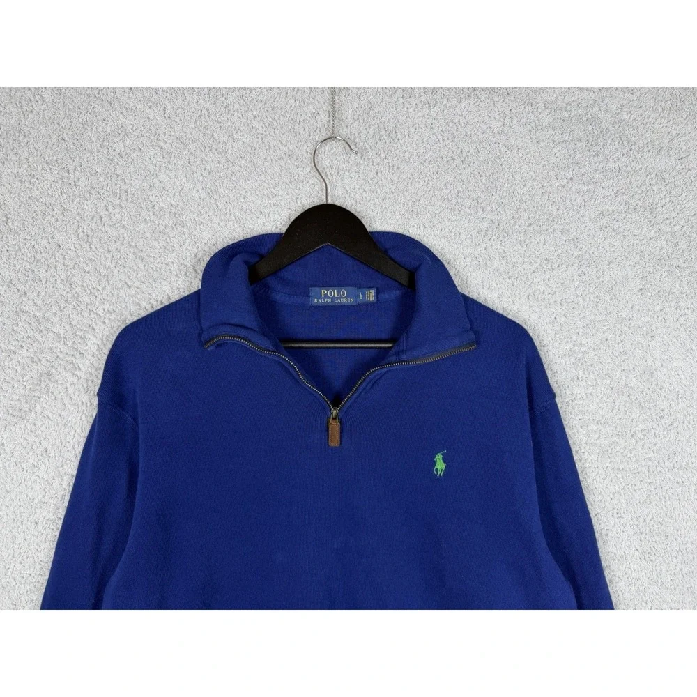 Polo Ralph Lauren‎ 1/4 Zip Sweater Mens Size L Quarter Zip Pullover Men's Blue